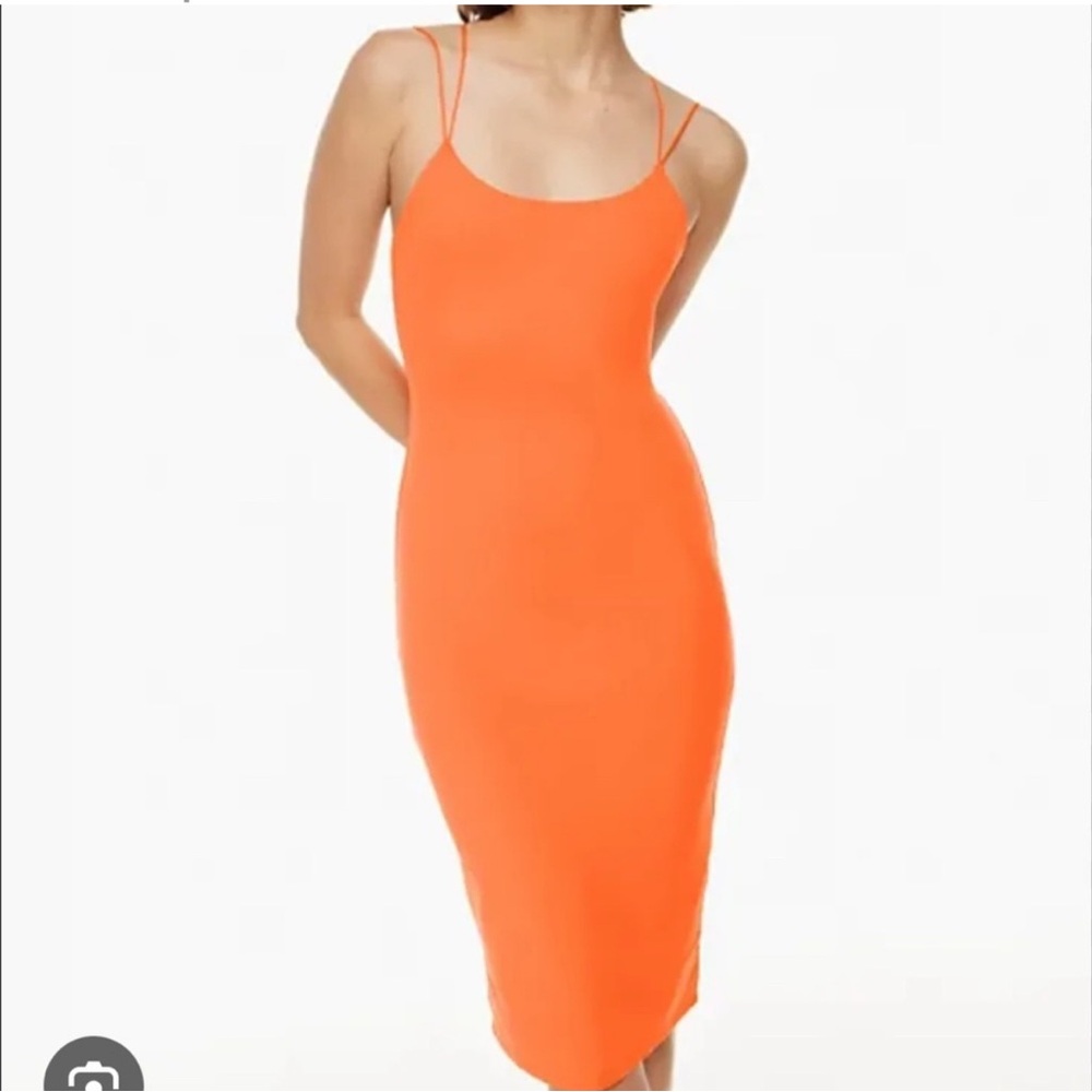 Babaton From ARITZIA Vibrant Tangelo Orange Midi Dress S/P